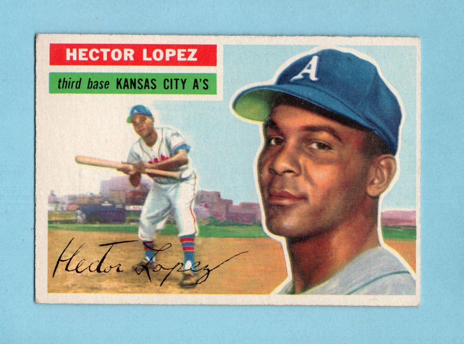 1956 Topps #16 Hector Lopez Kansas City Athletics Rookie Baseball Card EX