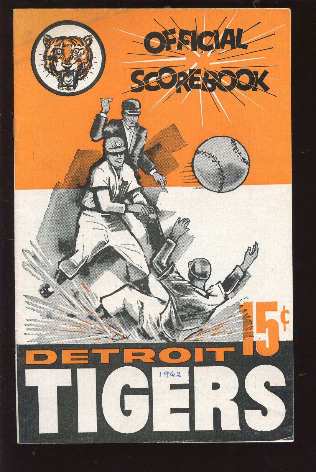 1962 MLB Baseball Scorebook Chicago White Sox at Detroit Tigers