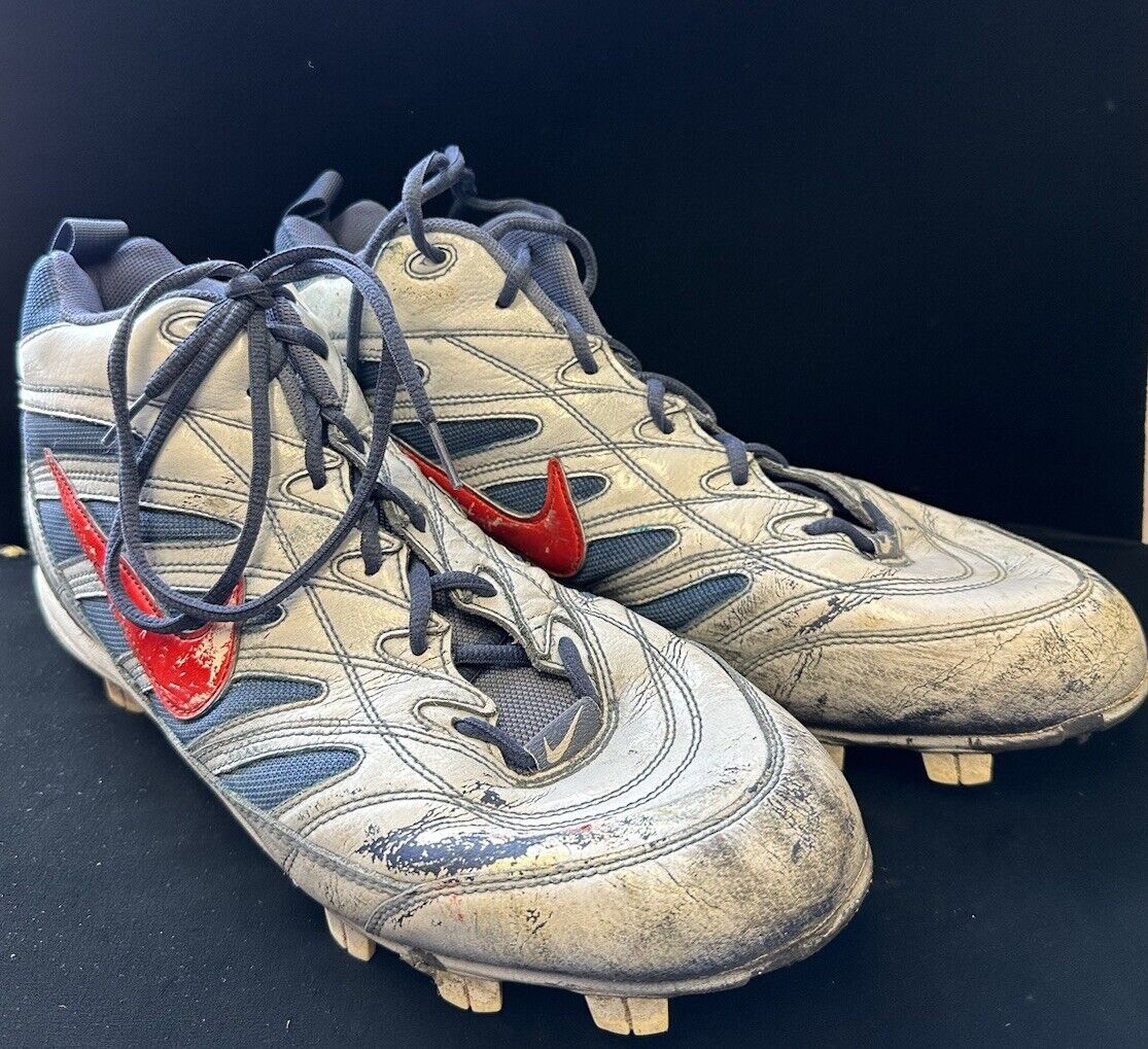 2000 Lomas Brown Super Bowl XXXV Giants GAME USED Nike FB Cleats #76 w/ confetti