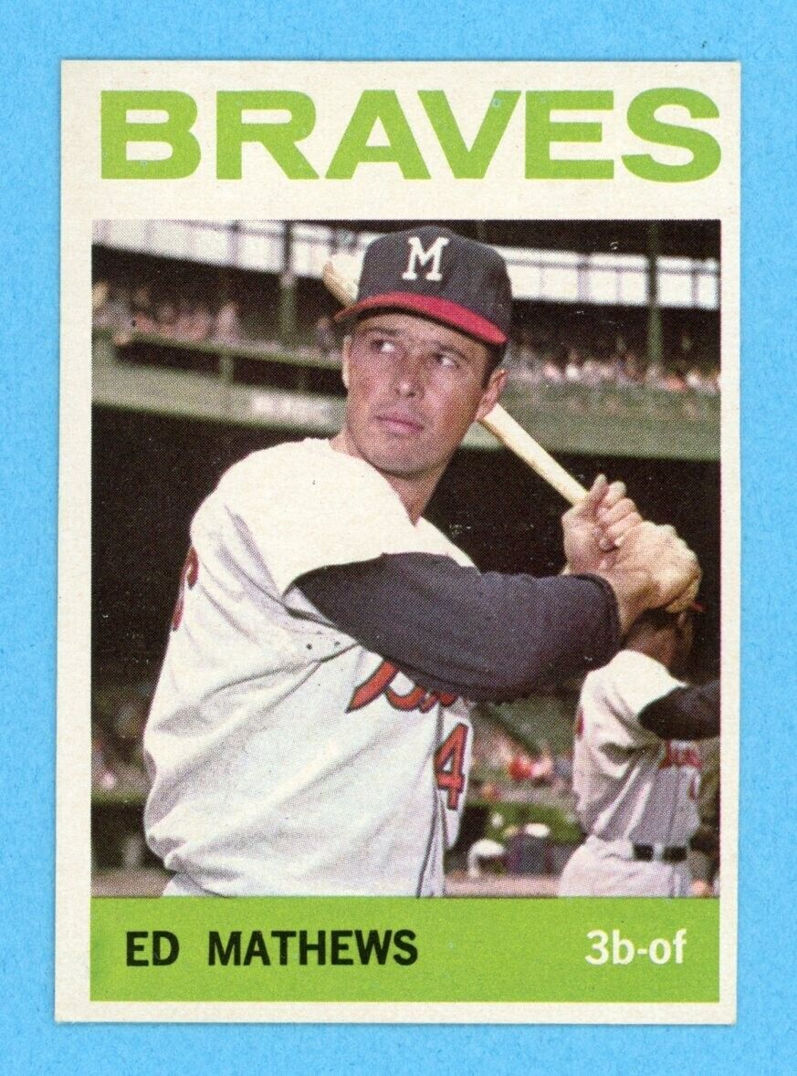 1964 Topps #35 Eddie Mathews Milwaukee Braves Baseball Card Ex/Mt ap vlw trc