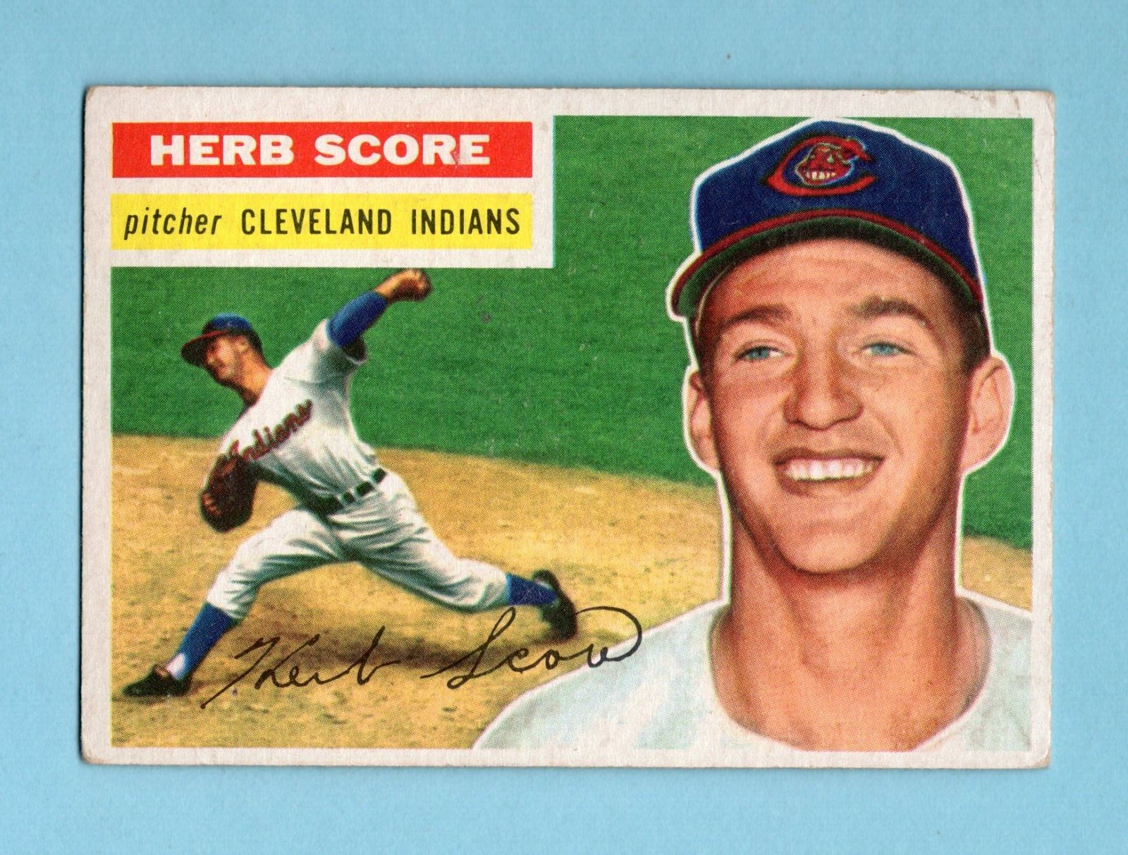 1956 Topps #140 Herb Score Cleveland Indians Rookie Baseball Card Vg/Ex