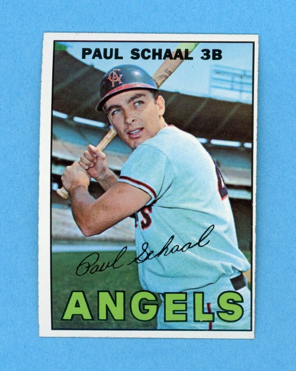 1967 Topps #58 Paul Schaal Calif Angels Baseball Card EM-NM o/c Green Bat vari