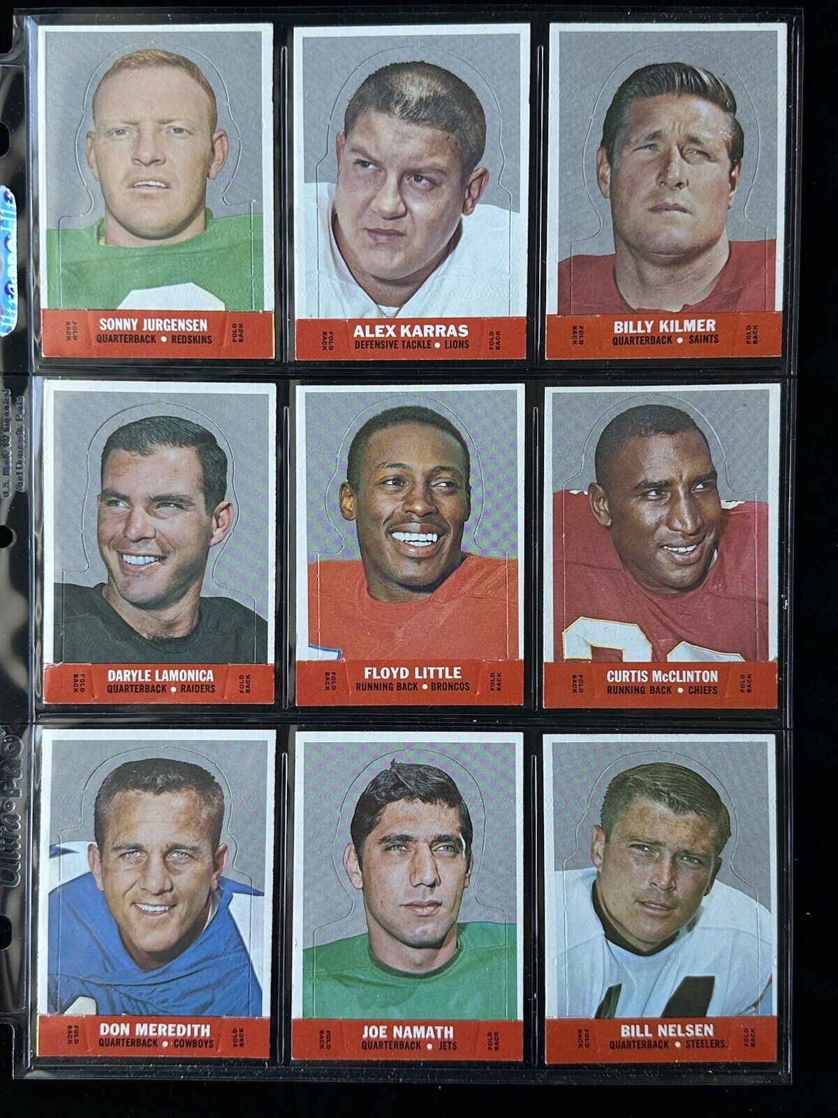 1968 Topps Football Stand-Ups Complete Set of 22 - EX to NM w/ Namath & Karras