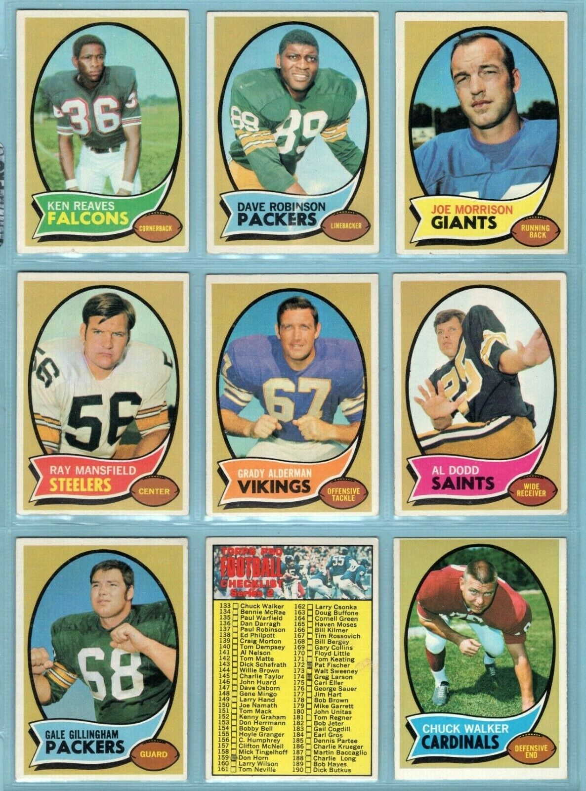 1970 Topps Starter Set Lot of 81 Different Football Cards EX