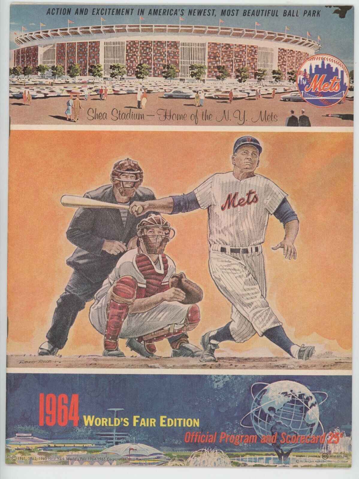 1964 St. Louis vs New York Mets Program Scorecard • Unscored