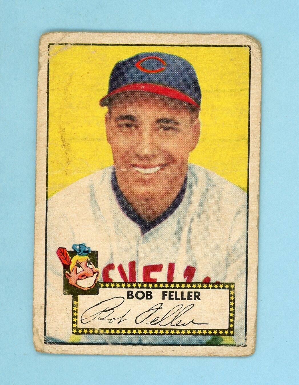 1952 Topps #88 Bob Feller Cleveland Indians Baseball Card Low Grade