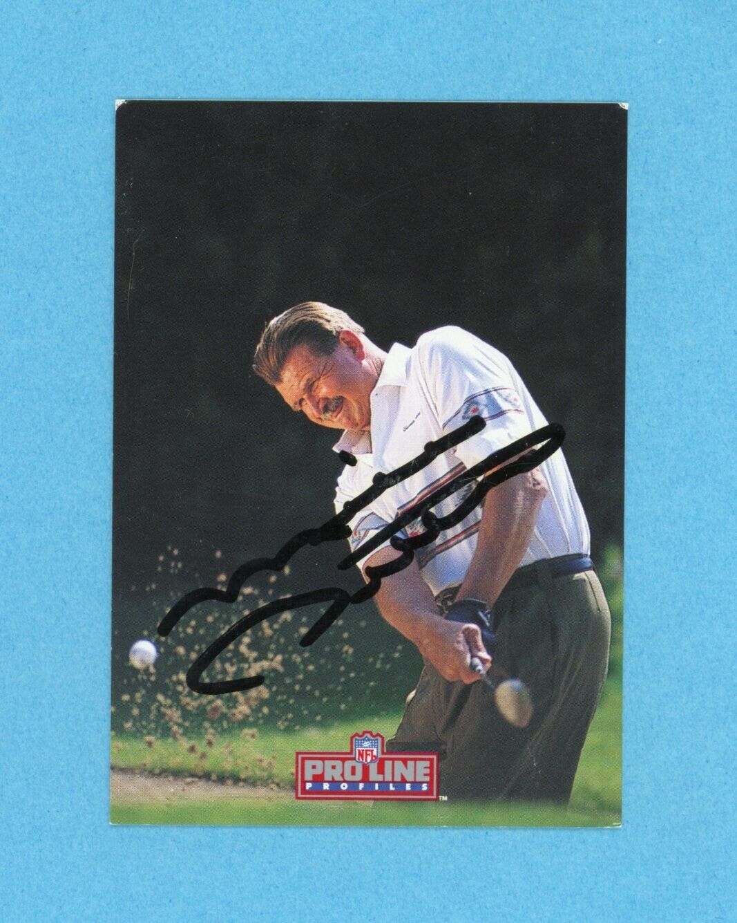 Mike Ditka 1992 Proline  Profiles Card #493 7 of 9 •••• Auto with B&E Hologram