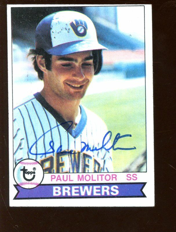 1979 Topps Baseball Card #24 Paul Molitor Autographed EXMT OC