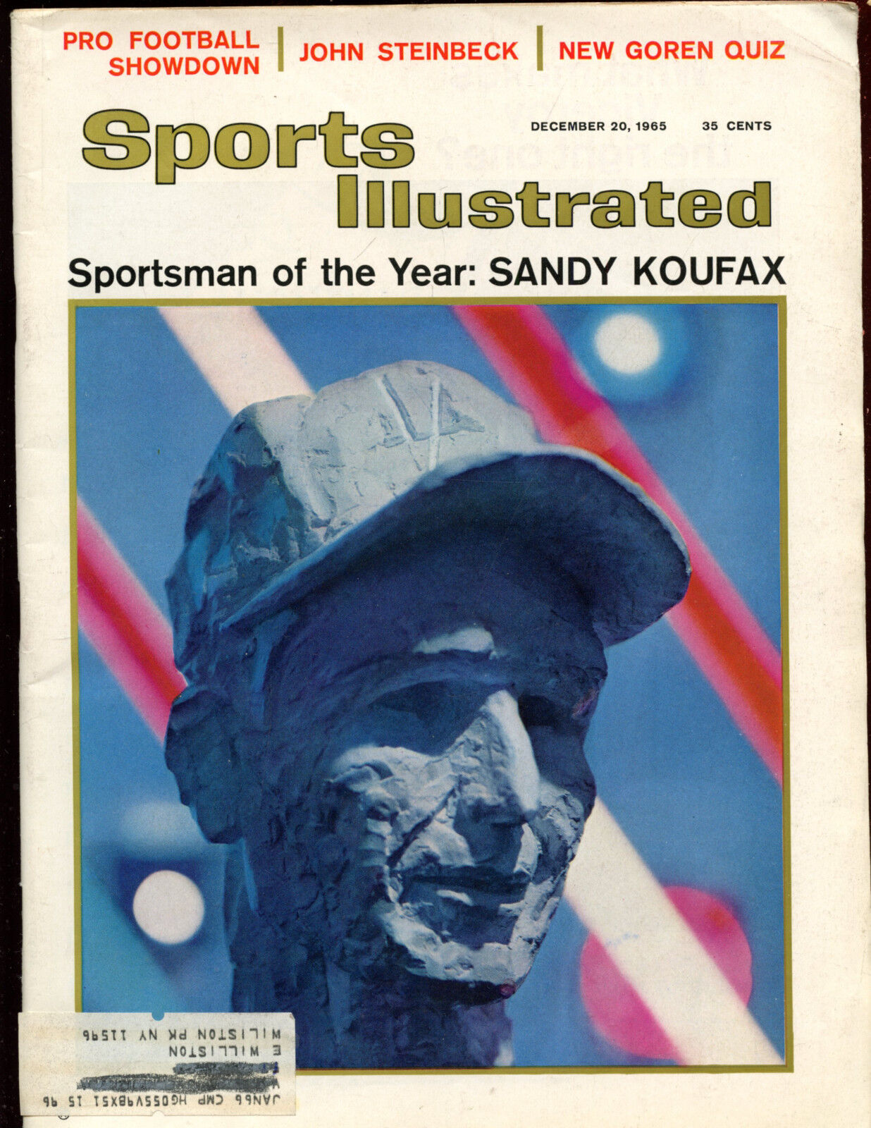 December 20 1965 Sports Illustrated Magazine With Sandy Koufax Cover EX