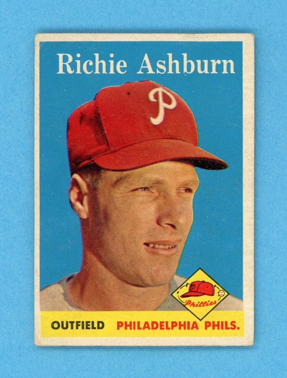 1958 Topps #230 Richie Ashburn Philadelphia Phillies Baseball Card Vg-Vg+ cr/wrk