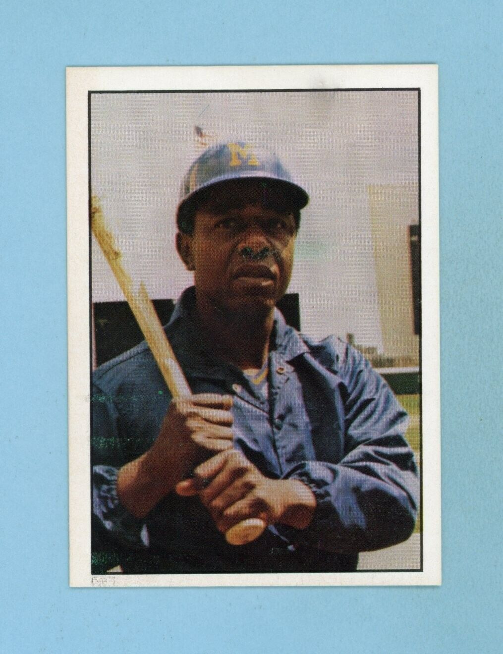 1975 SSPC Sample Hank Aaron Milwaukee Brewers Baseball Card NM lht prt isu