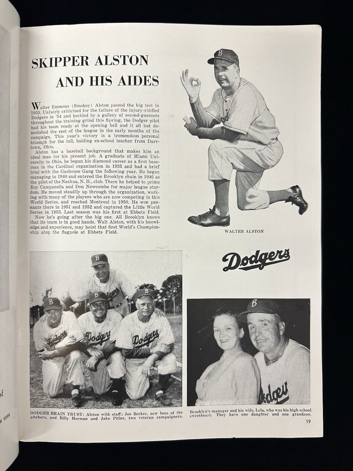 1955 New York Yankees World Series Program vs Brooklyn Dodgers EX unscored