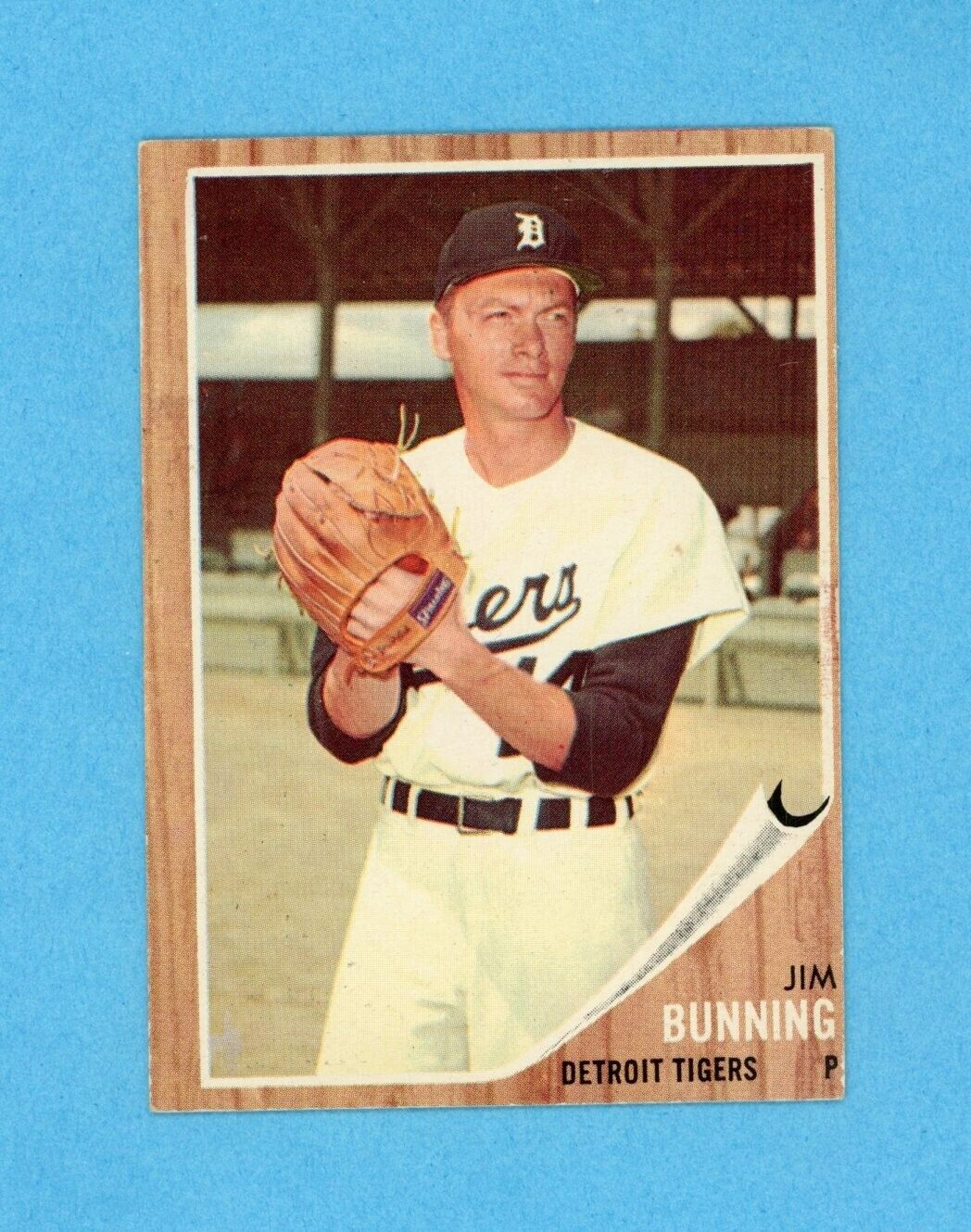 1962 Topps #460 Jim Bunning Detroit Tigers Semi High Number Baseball Card EX o/c