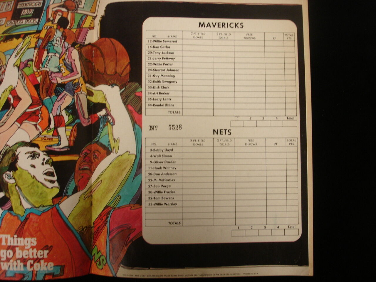 1968-69 New York Nets @ Houston Mavericks ABA Program - Unscored