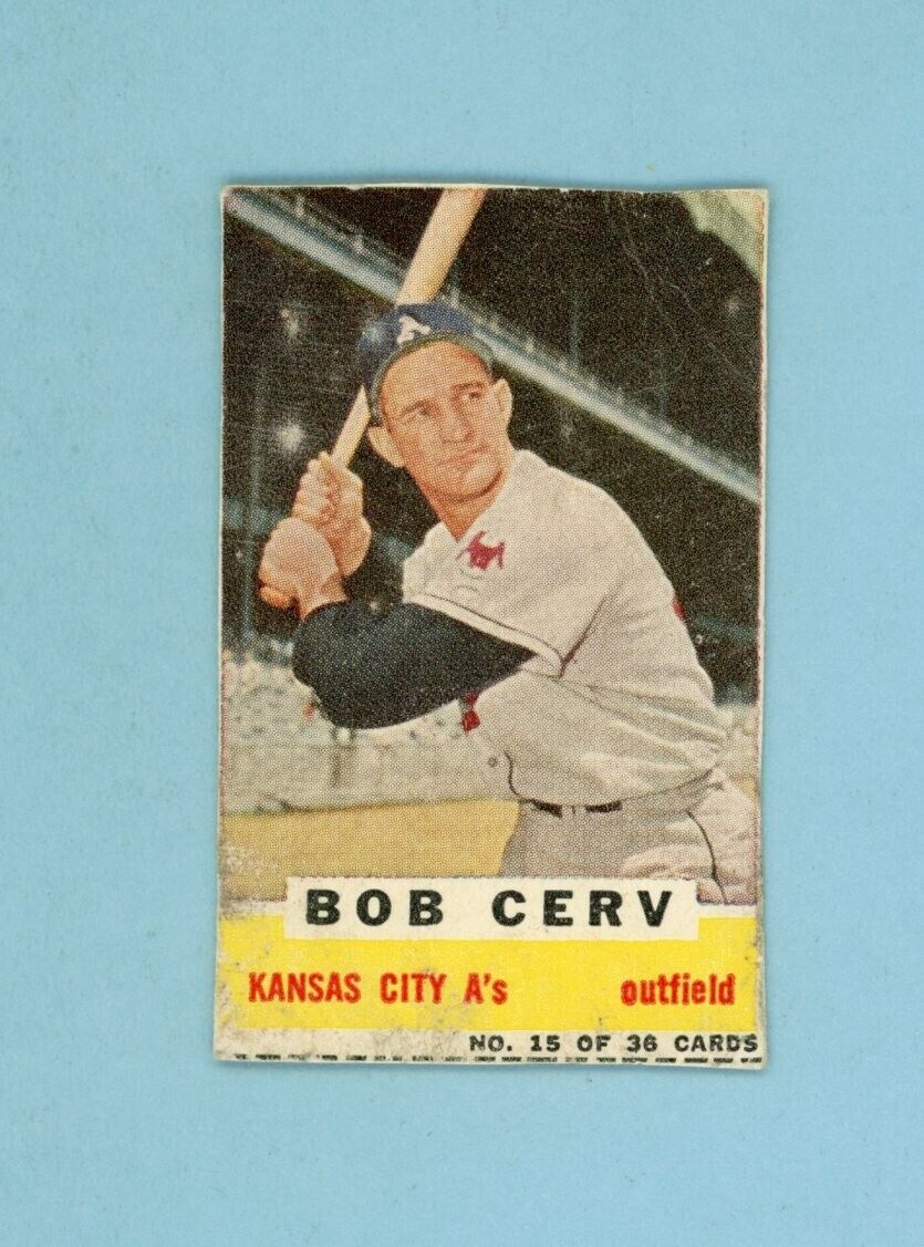 1960 Bazooka #15 Bob Cerv Kansas City Athletics Baseball Card Low Grade