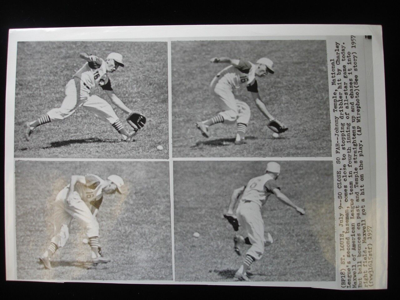 Original 1957 7" x 10" Wire Photograph of Johnny Temple