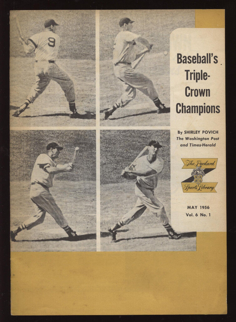 1956 Baseball Triple Crown Championships Booklet by Shirley Povich EXMT