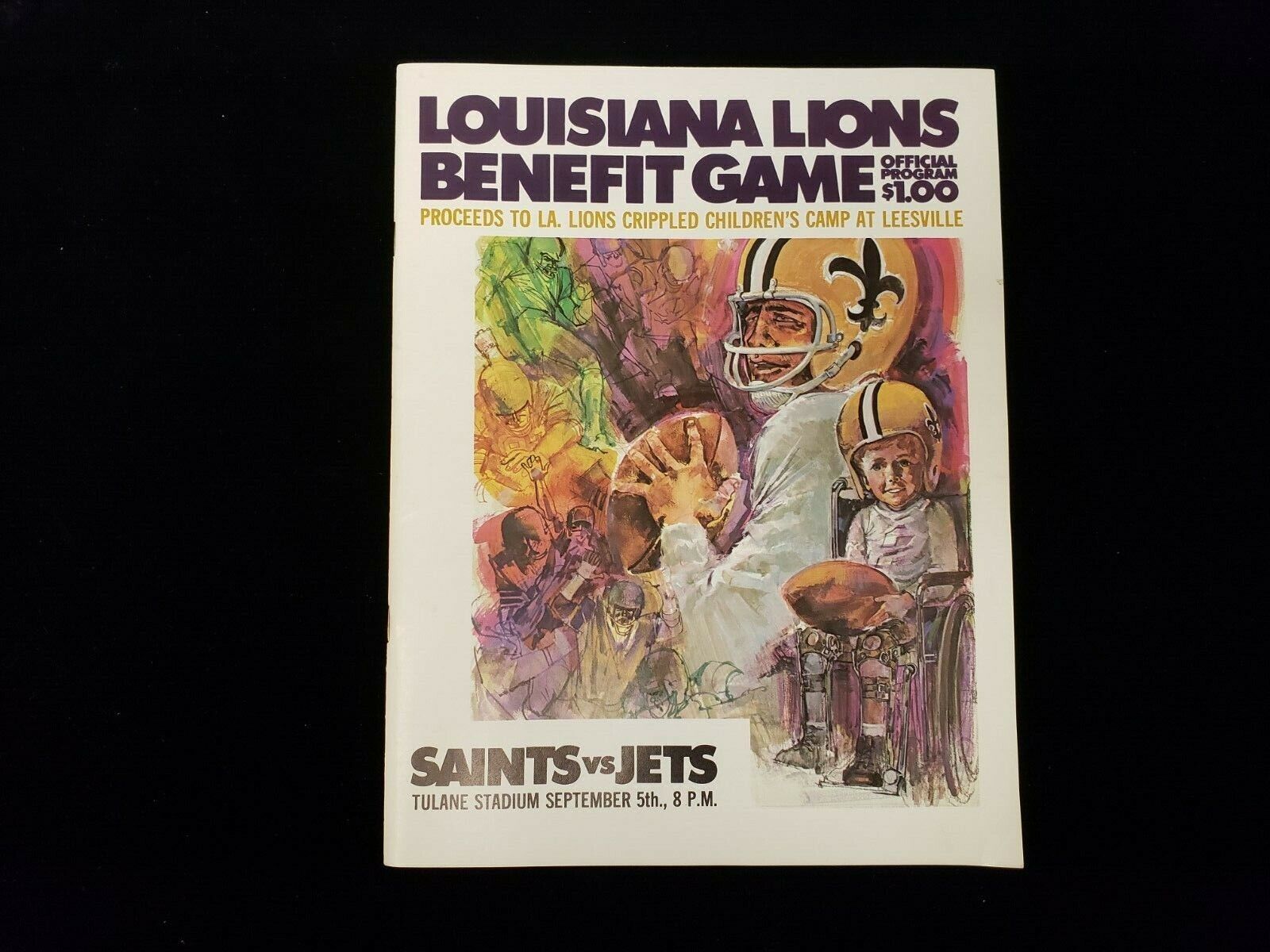 September 5, 1970 New York Jets @ New Orleans Saints Program RARE EX+