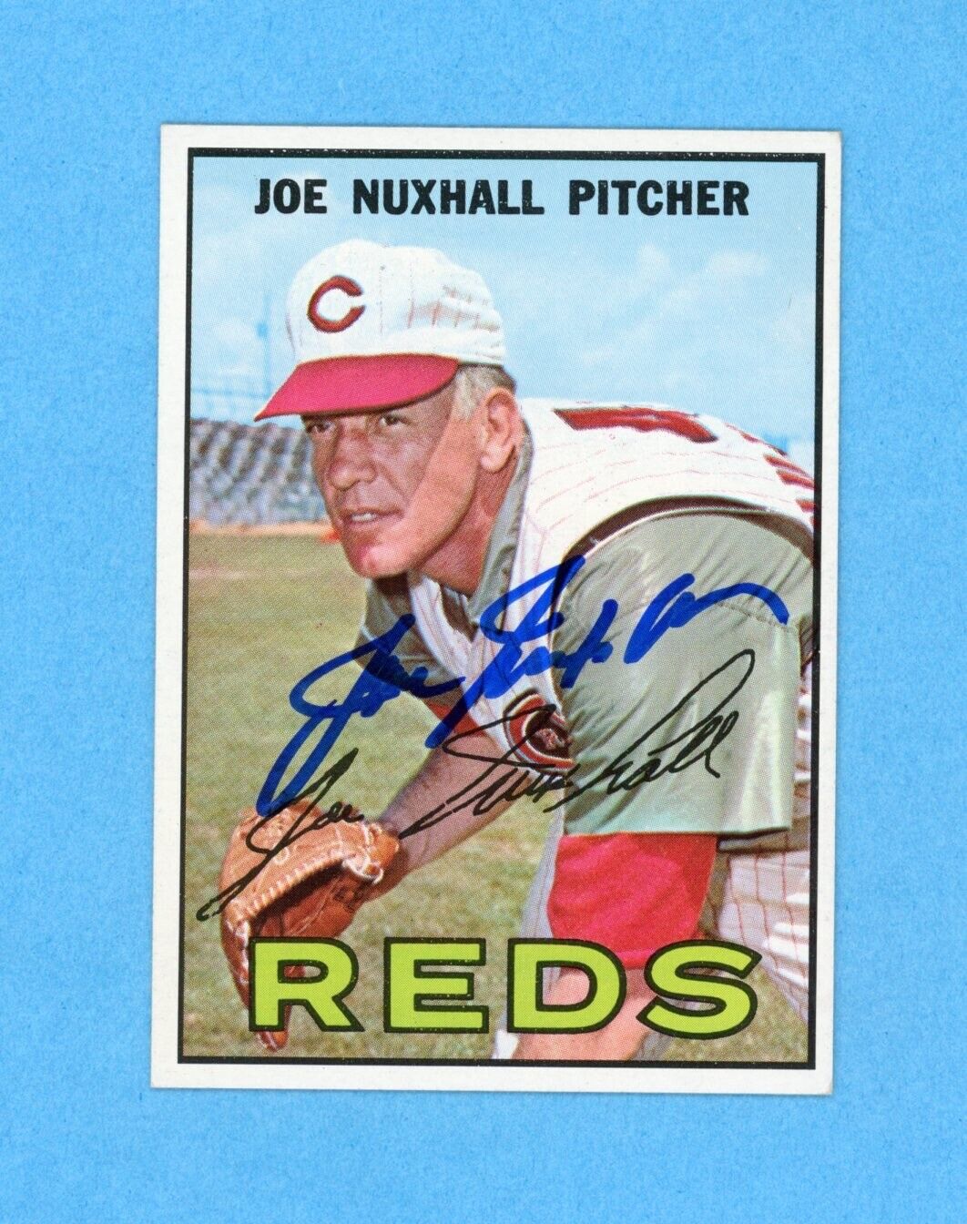 Joe Nuxhall Signed 1967 Topps Card #44 Auto with B&E Hologram