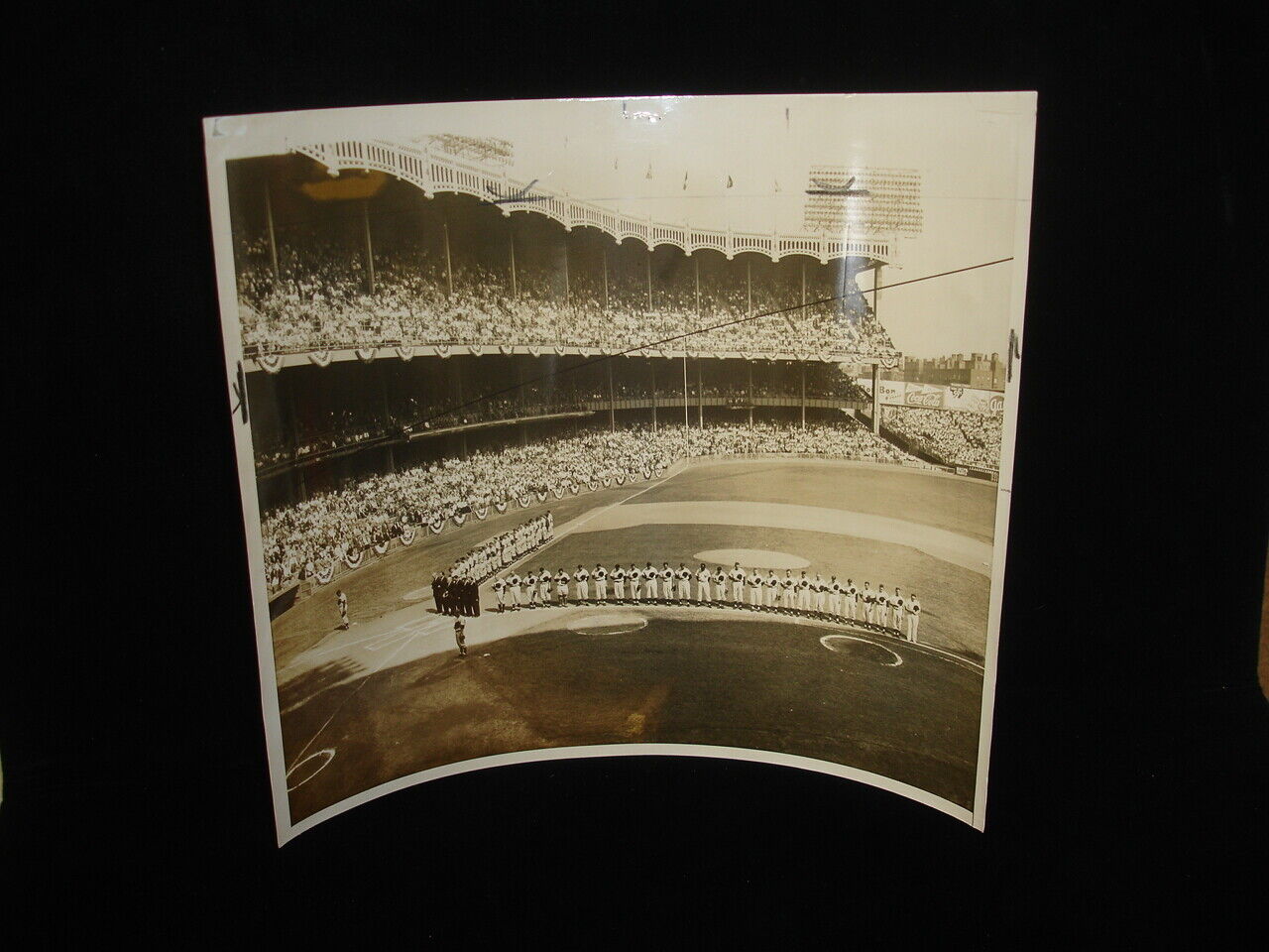 1955 World Series Game #1 Yankee Stadium Original 10x12 B&W Photo - Eisenhower