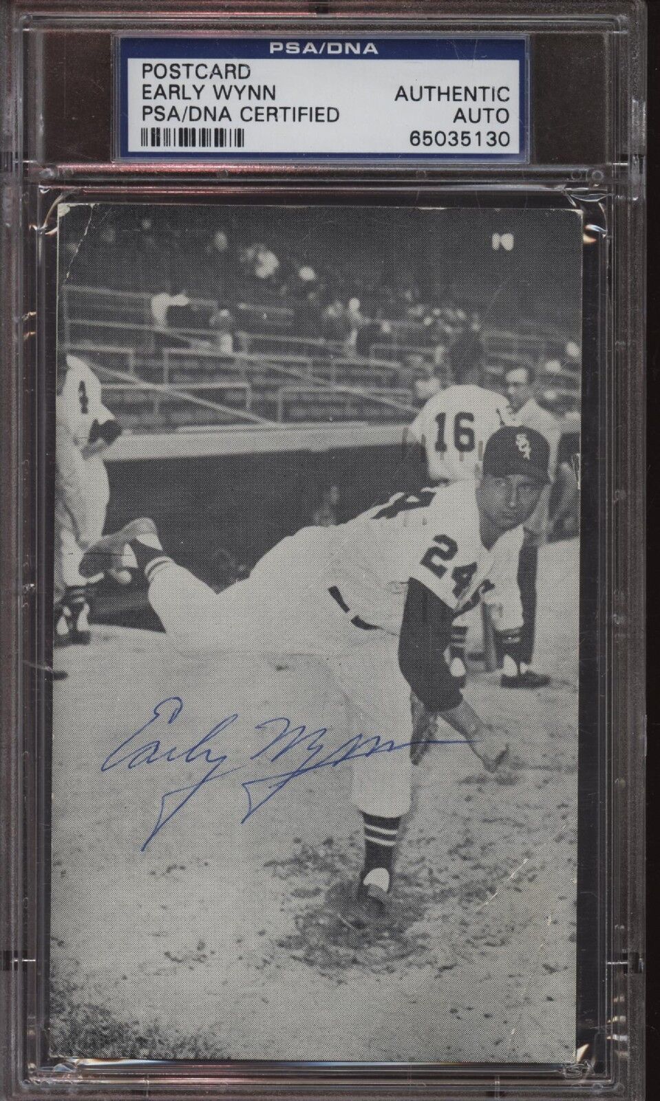 1950's Early Wynn Autographed Postcard PSA Authentic