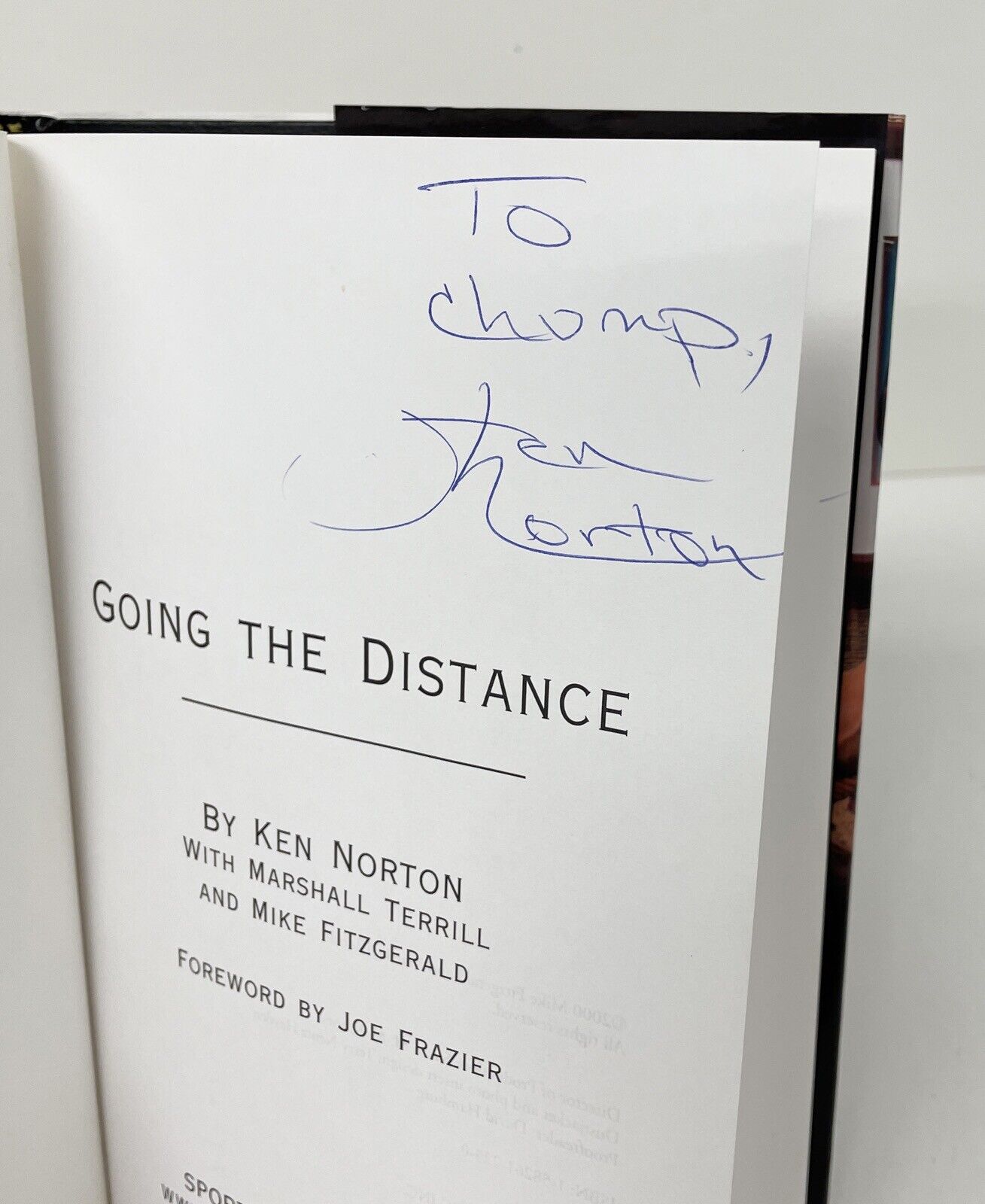 Ken Norton Signed Book “Going The Distance” Auto with B&E Hologram