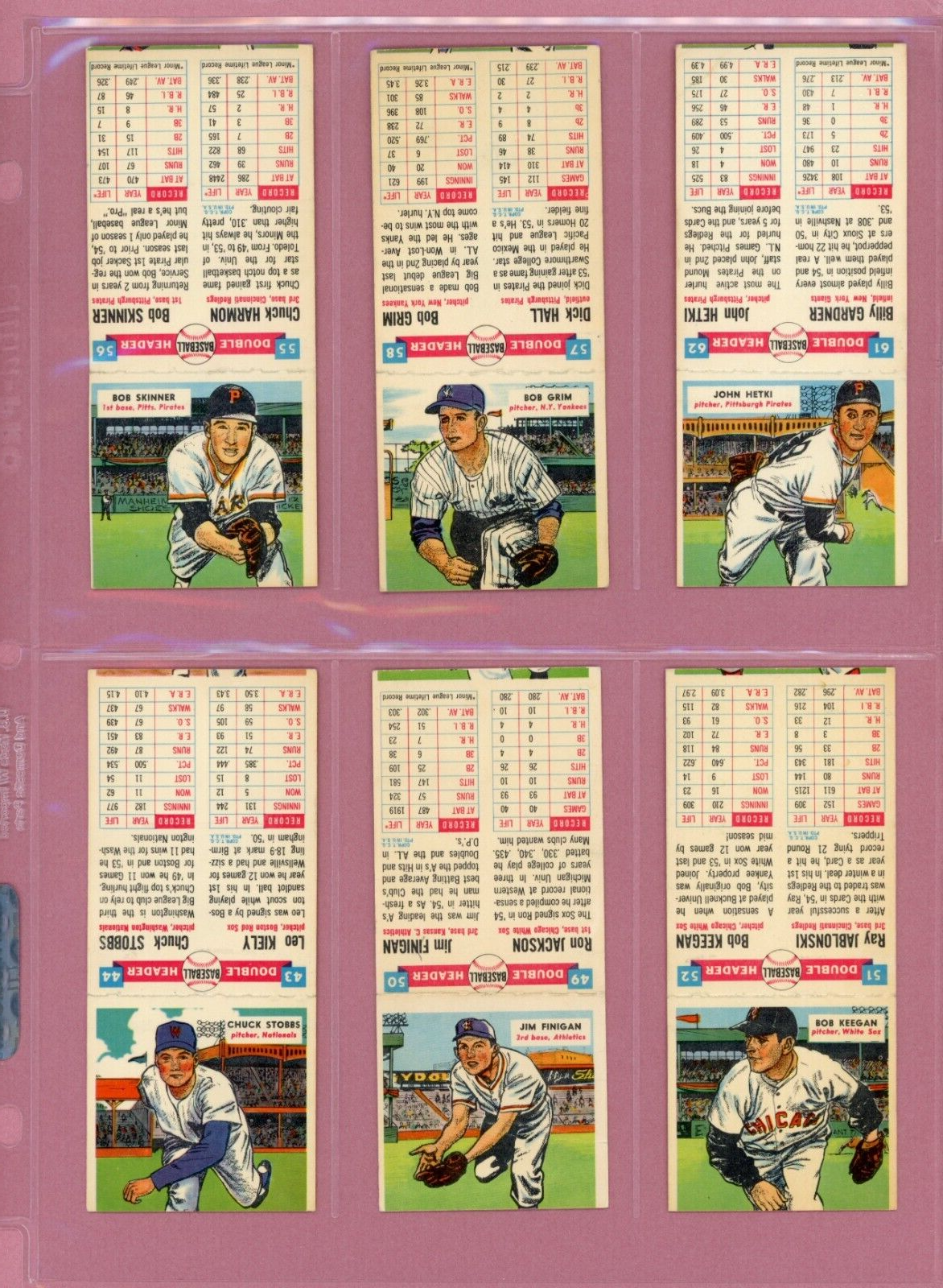 1955 Topps Double Headers Starter Set Lot of 34 Diff Baseball Cards mixed grades