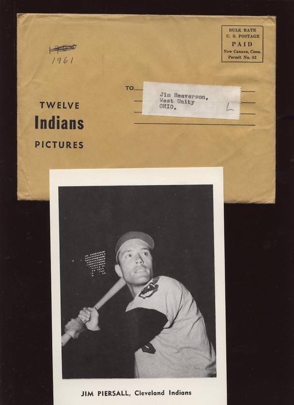 1961 Jay Cleveland Indians Team Photo Set Envelope