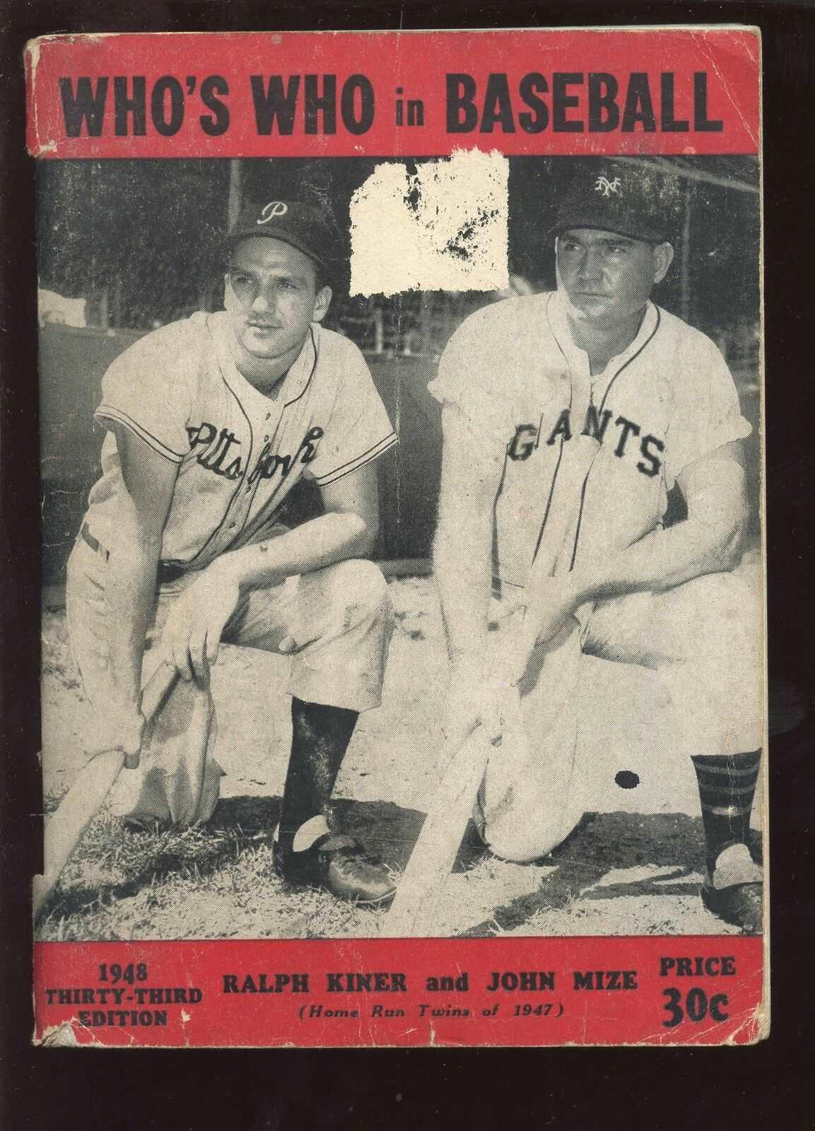 1948 Whos Who in Baseball Ralph Kiner & Johnny Mize Front Cover