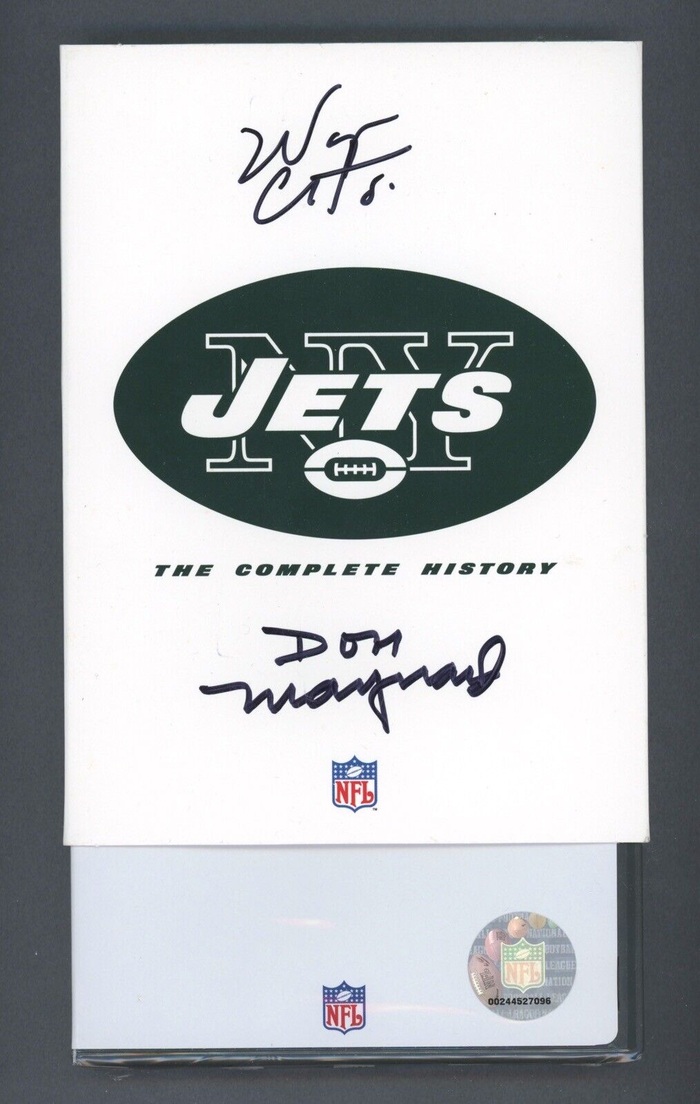 Don Maynard & Wayne Chrebet Signed NY Jets Sealed DVD Auto w Jets COA