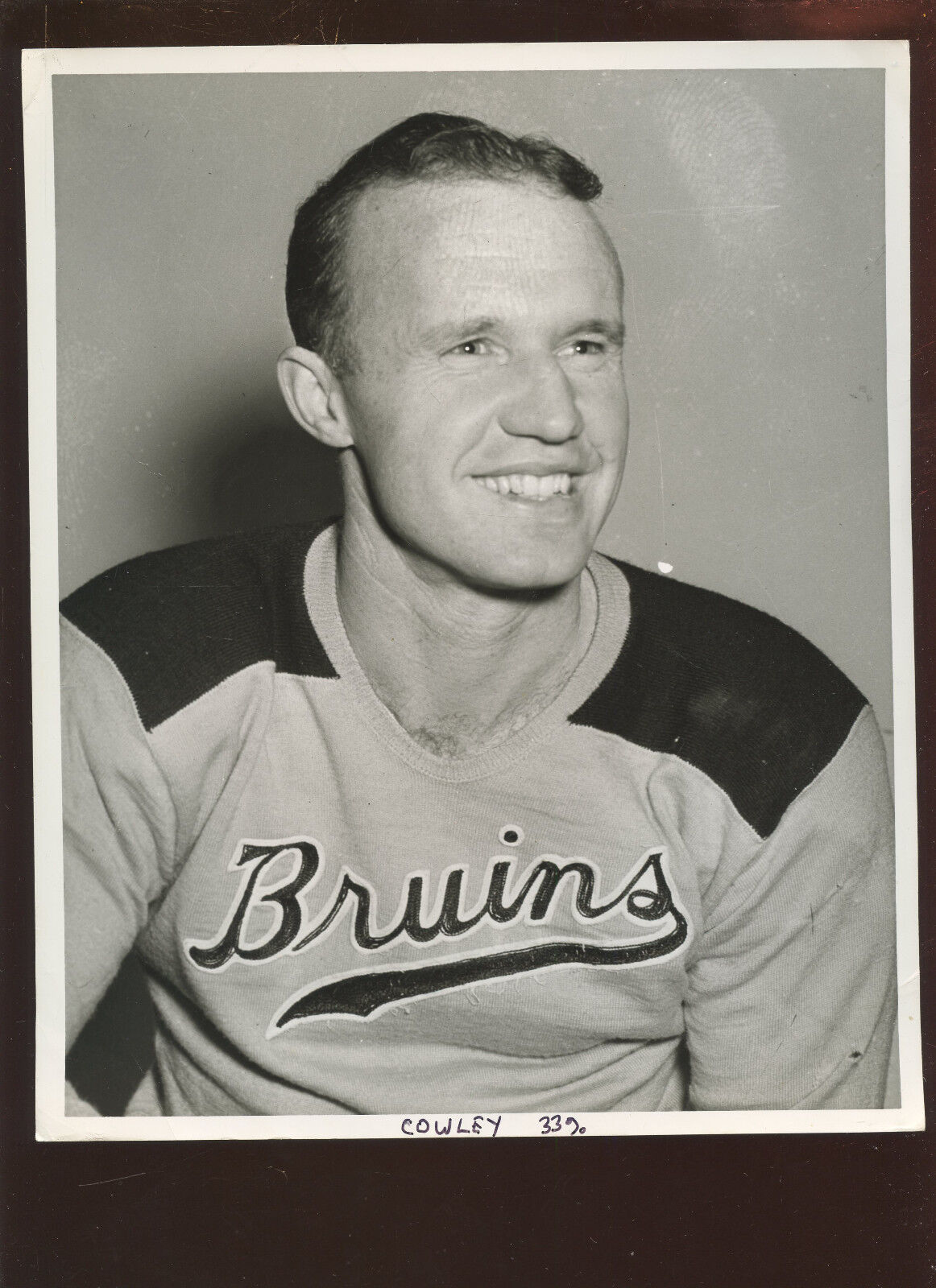 Vintage Bill Cowley Boston Bruins 8 X 10 Hockey Photo