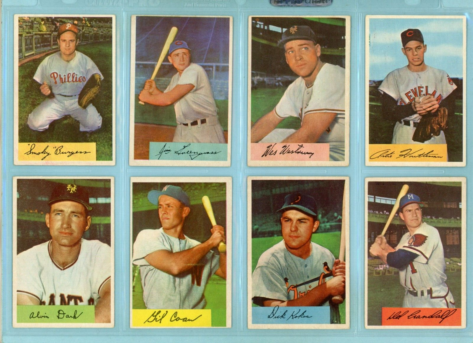 1954 Bowman Starter Set Lot of 68 Different Baseball Cards EX