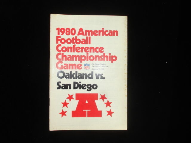 1980 AFC Championship Oakland vs. San Diego Guide EX