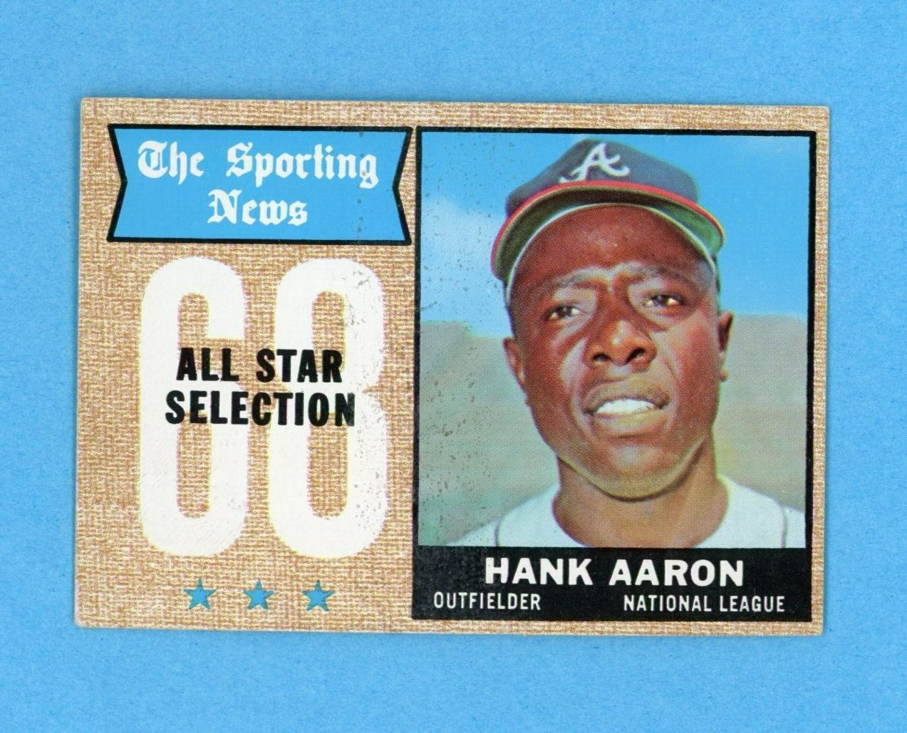 1968 Topps #370 Hank Aaron All-Star Atlanta Braves Baseball Card EX