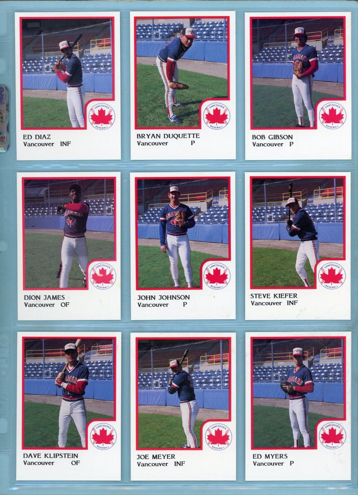 1986 ProCards Vancouver Canadians Complete Set of 27 Baseball Cards NM