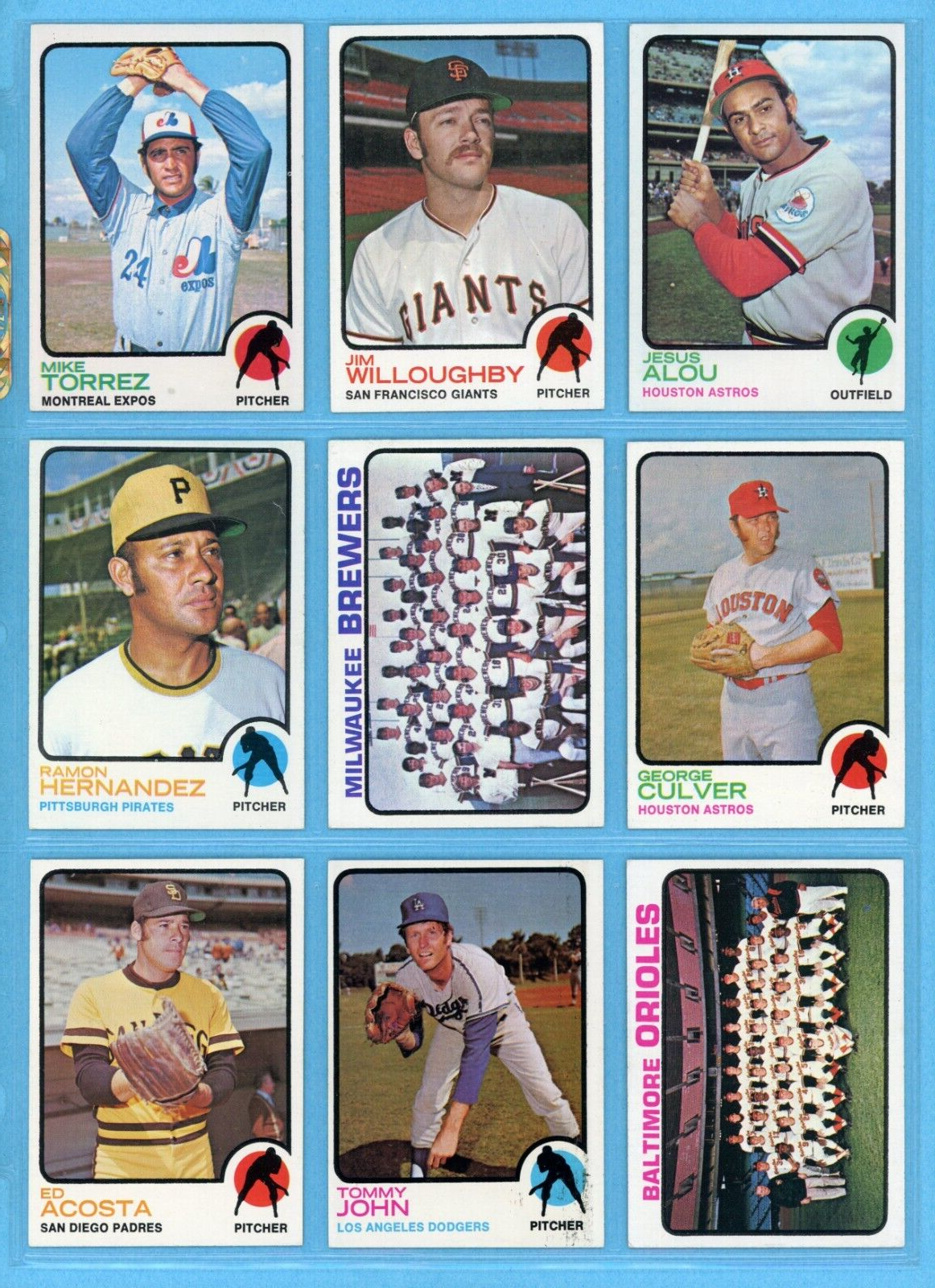 1973 Topps Lot of 41 Different Baseball Cards Ex/Mt - NM fts, mks on bks