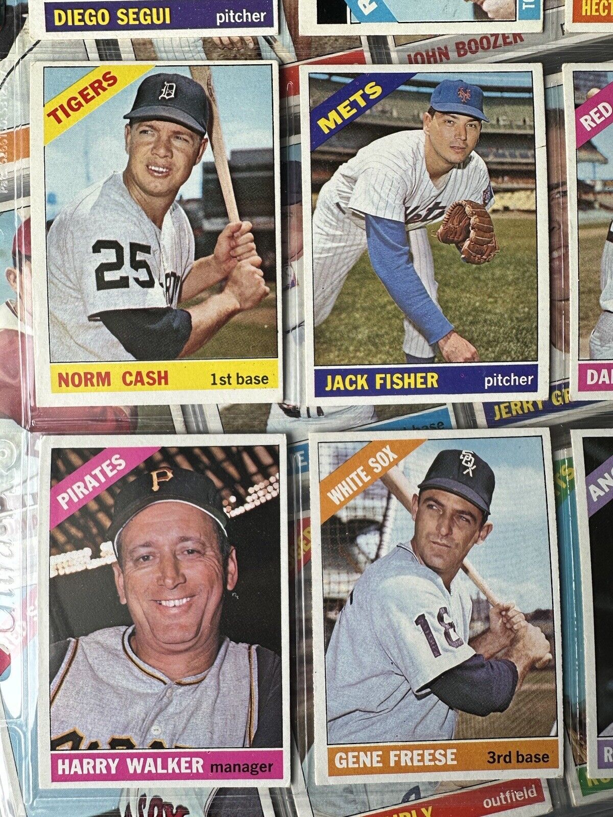 1966 Topps Baseball Starter Set / Lot of 279 Different w/ Semi-Stars   Solid EX