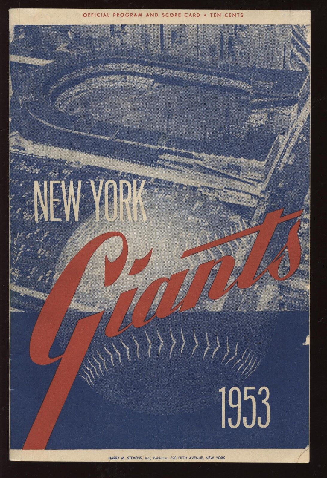 1953 Baseball Program Milwaukee Braves @ New York Giants VGEX