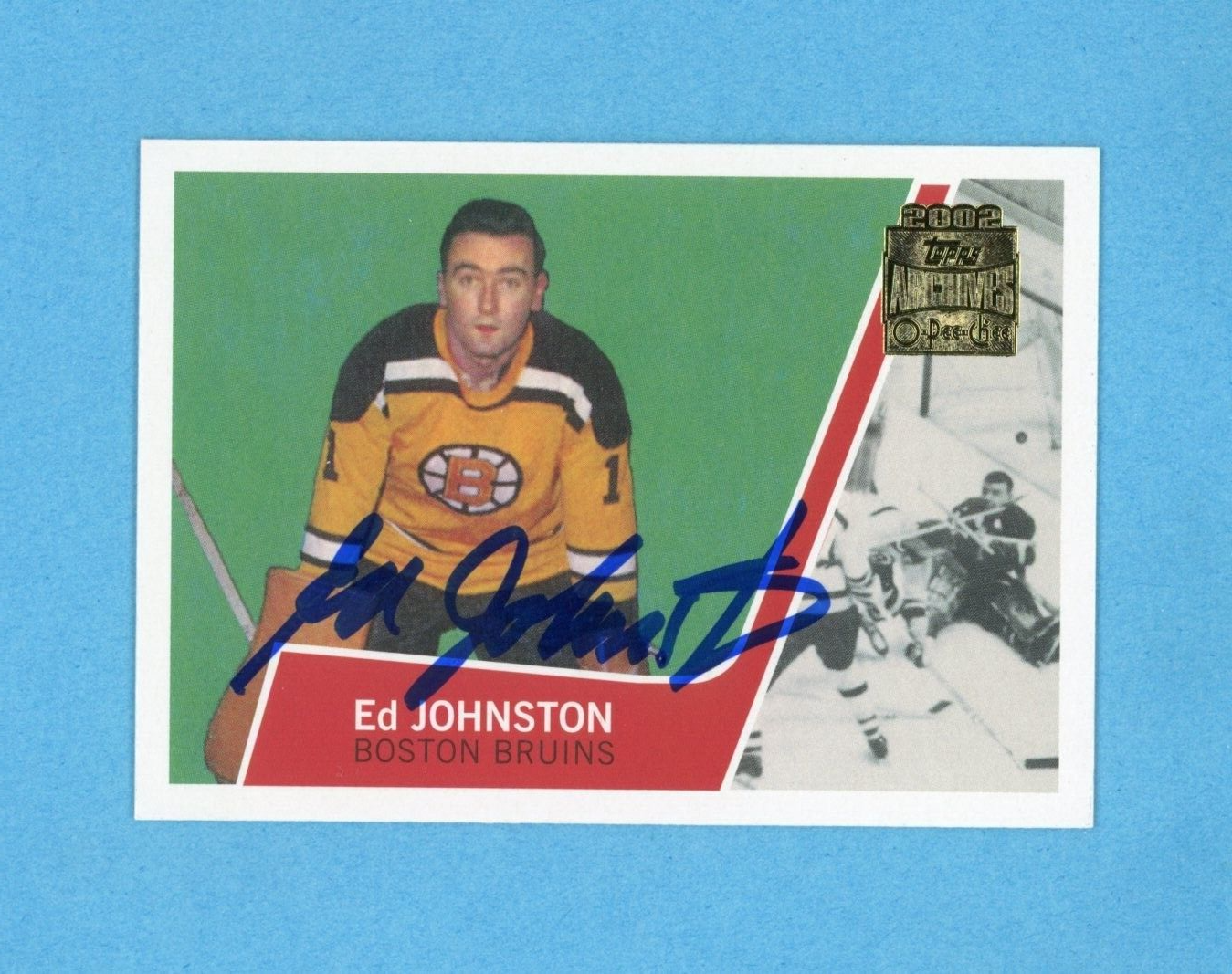 Ed Johnston 2001-02 Topps/OPC Archives #34 Autographed Hockey Card