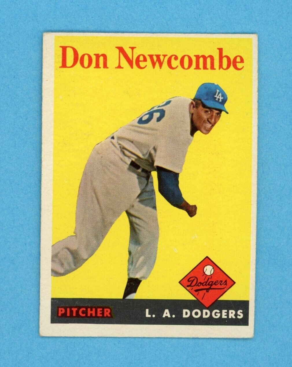 1958 Topps #340 Don Newcombe Los Angeles Dodgers Baseball Card EX