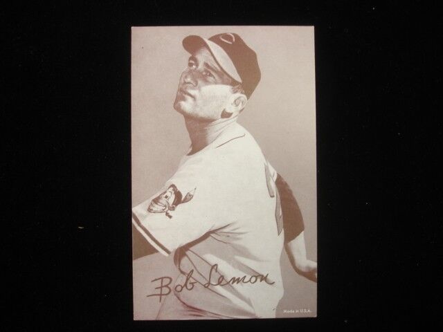 1947-66 Baseball Exhibit Card Bob Lemon - Cleveland Indians - No Glove - EX/MT