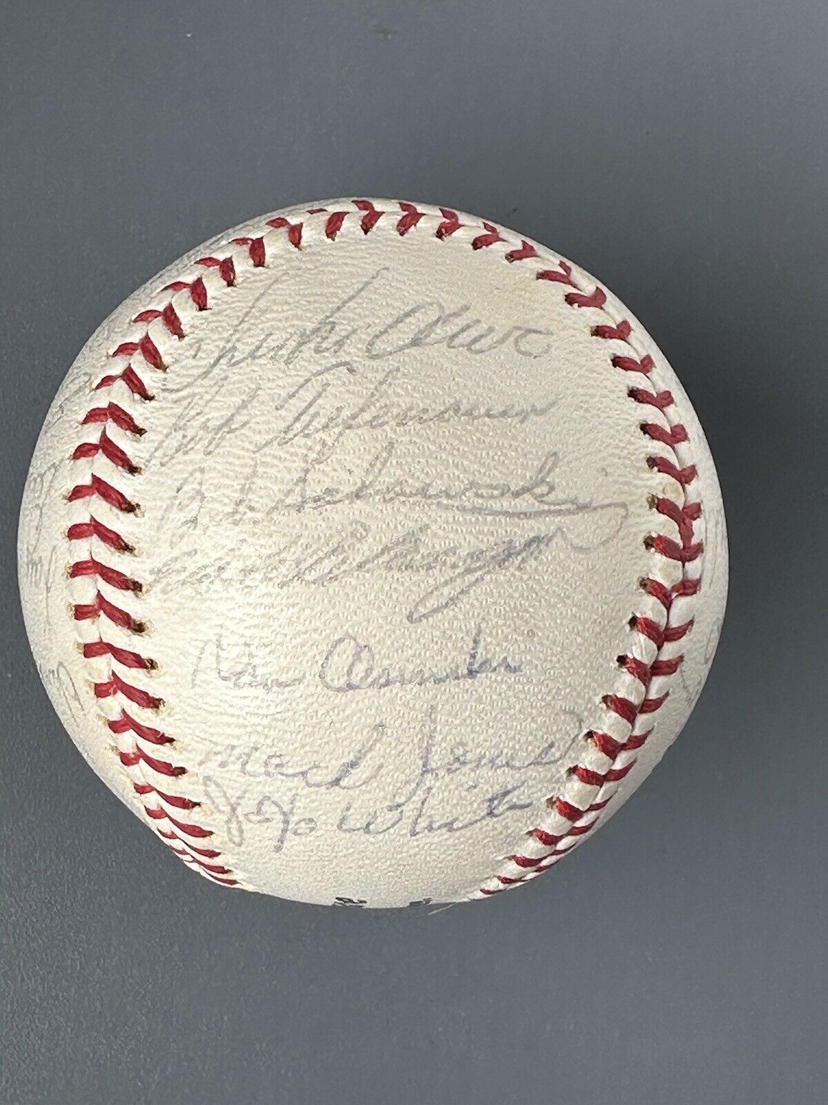 1965 Milwaukee Braves TEAM SIGNED Official NL Baseball 28 sigs w/ Hank Aaron JSA