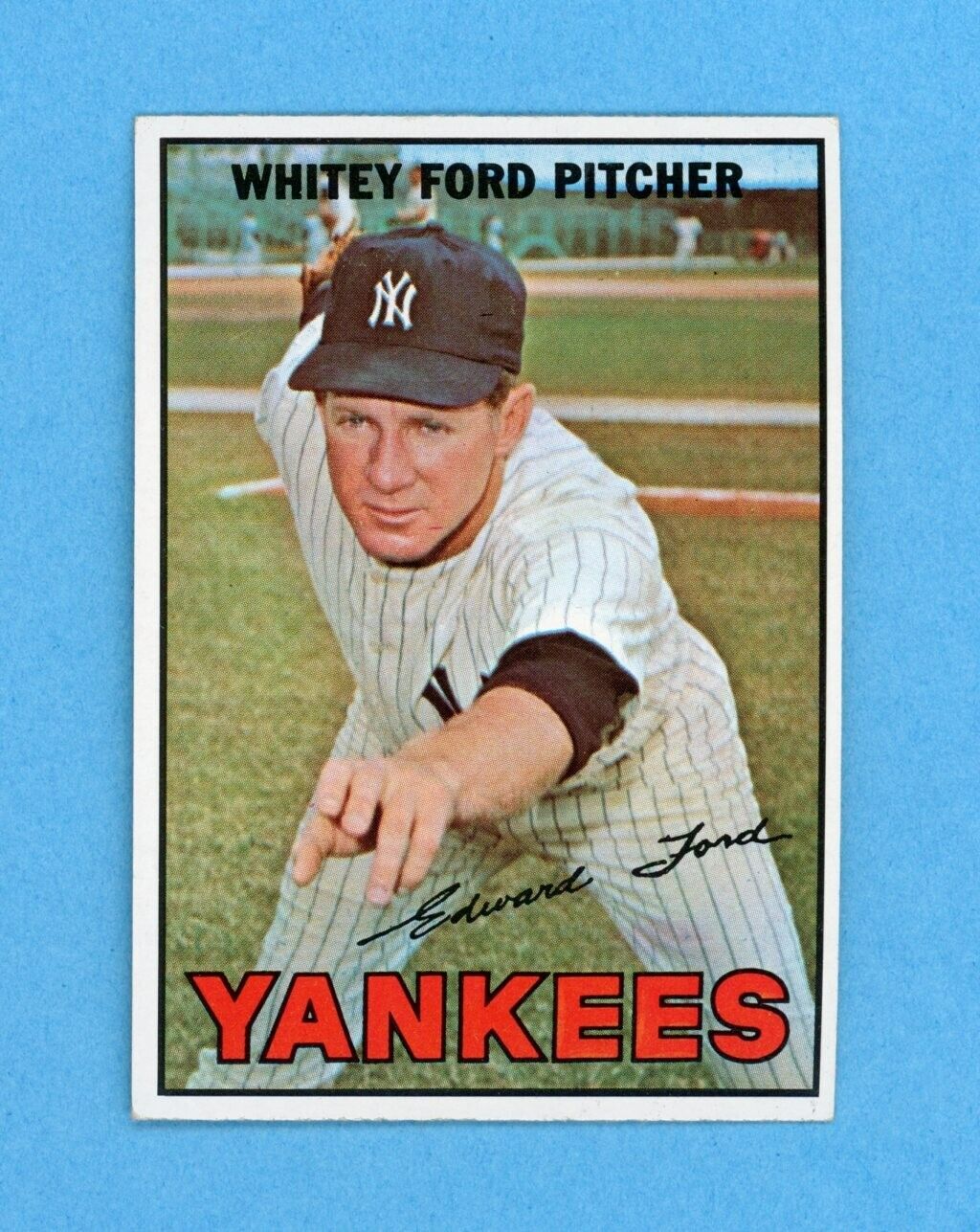 1967 Topps #5 Whitey Ford New York Yankees Baseball Card EX+-Ex/Mt