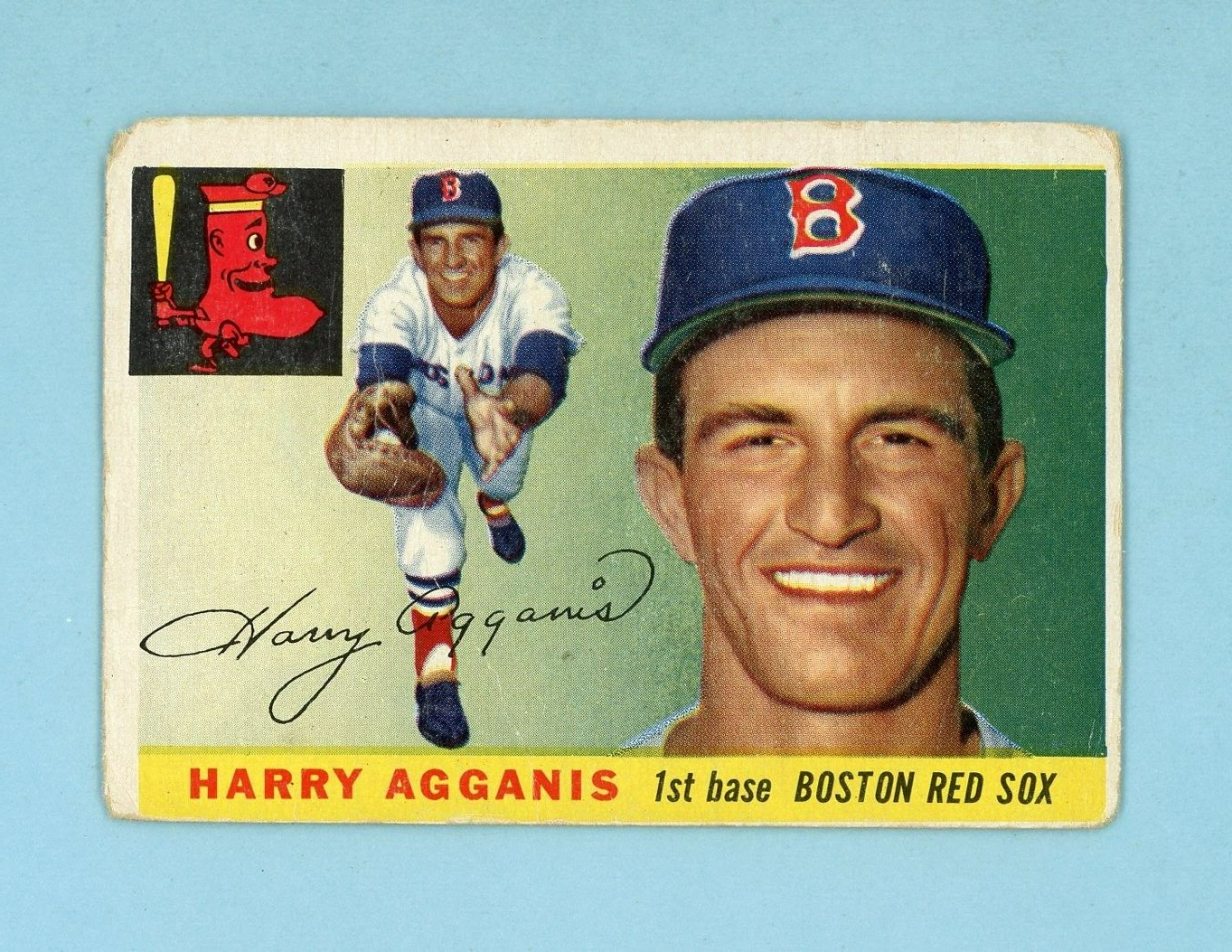 1955 Topps #152 Harry Agganis Boston Red Sox Rookie Baseball Card Low Grade