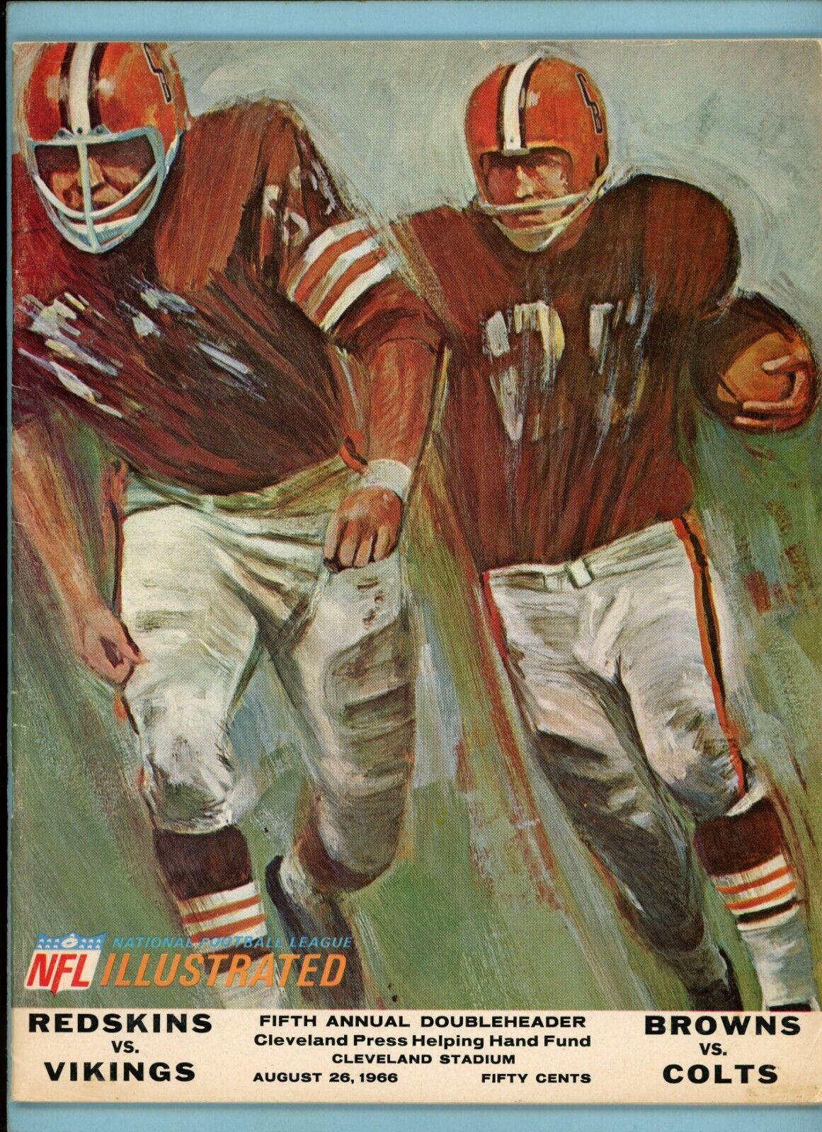 August 26, 1966 NFL Pre Season Redskins vs Vikings & Colts vs Browns Program