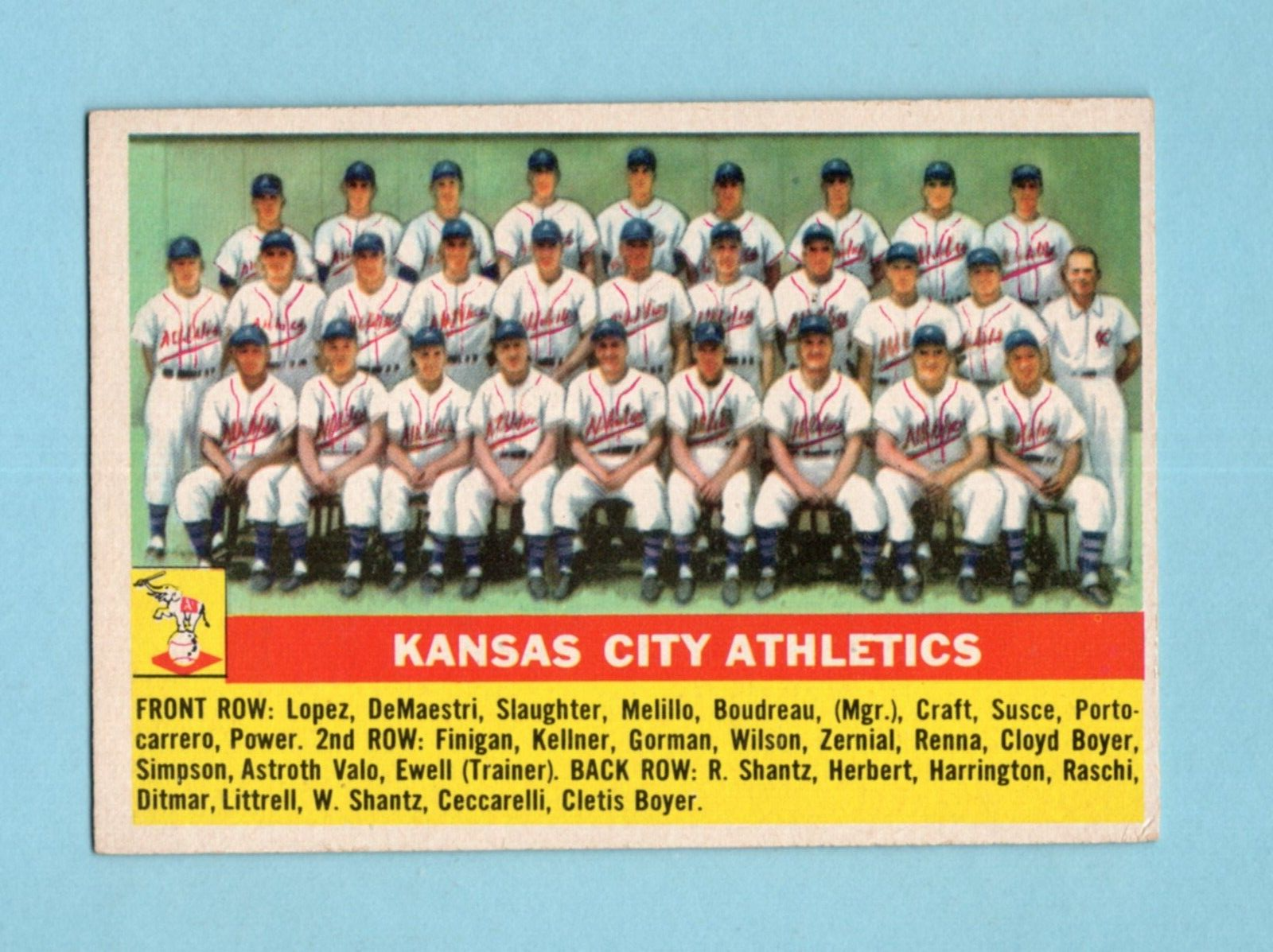 1956 Topps #236 Kansas City Athletics Team Baseball Card EX+ - E/M app ds tcbrc