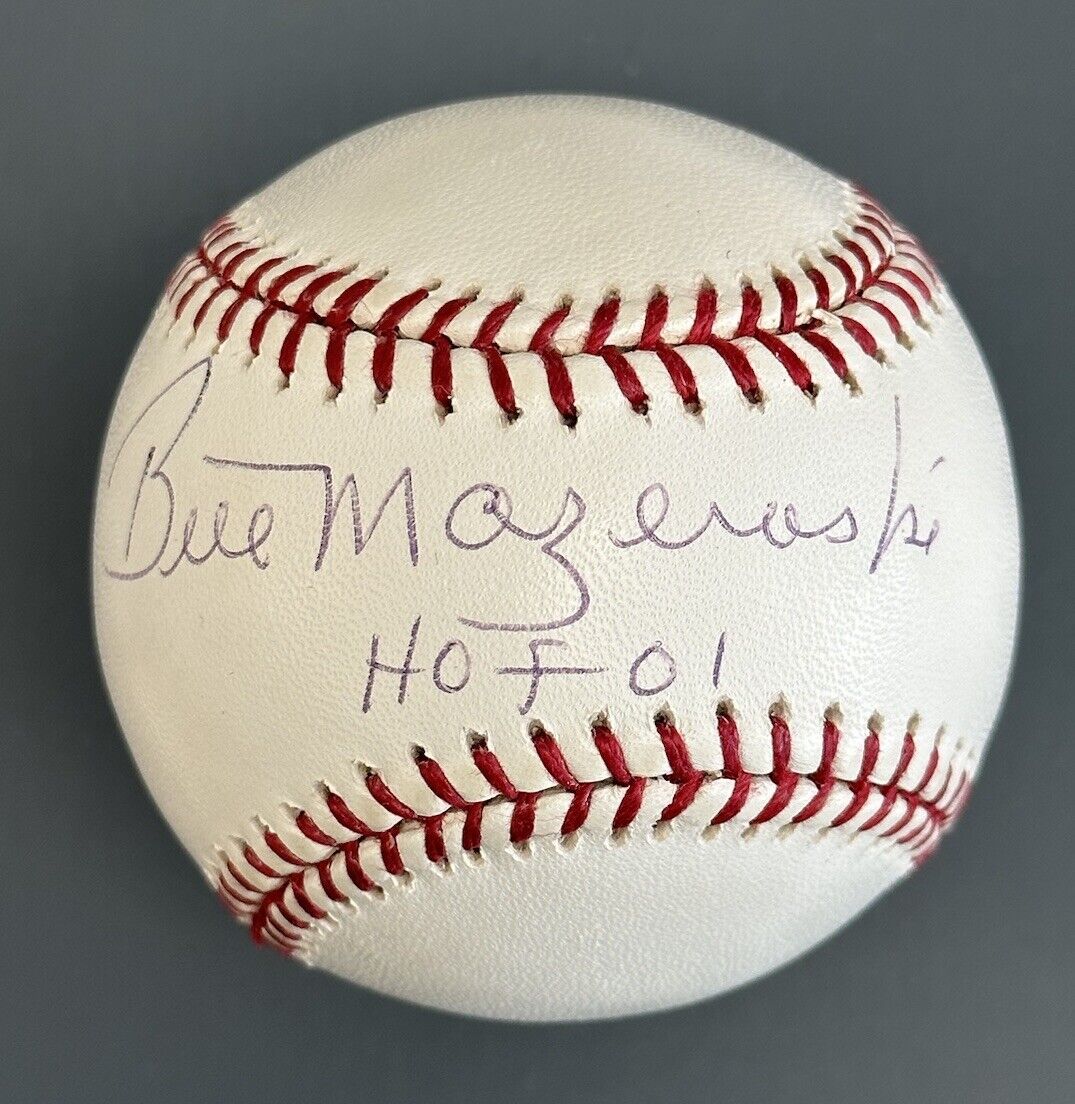 Bill Mazeroski HOF 01 Pittsburgh Pirates SIGNED Official MLB Baseball w/hologram