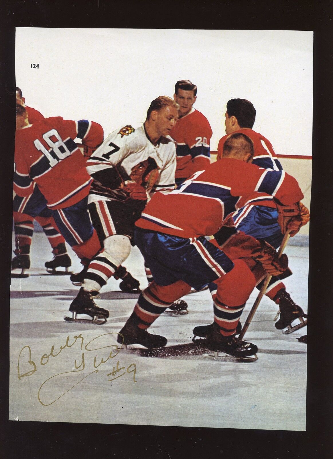 Bobby Hull #9 Black Hawks Autographed 7 1/2" X 10" Magazine Page Hologram