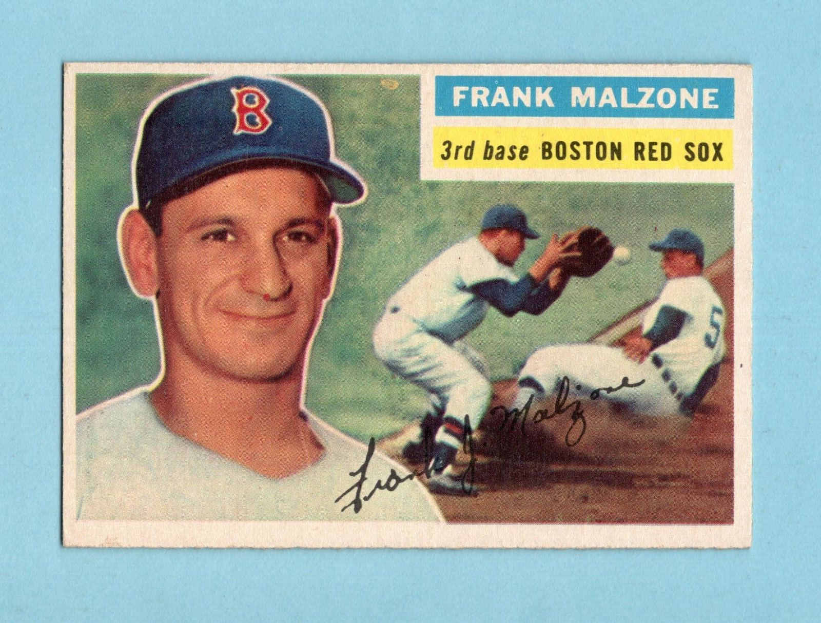 1956 Topps #304 Frank Malzone Boston Red Sox Baseball Card Ex/Mt prt mk