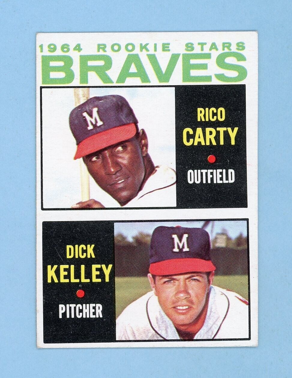 1964 Topps #476 Rico Carty Dick Kelley Milw Braves Rookie Baseball Card EX+ - EM